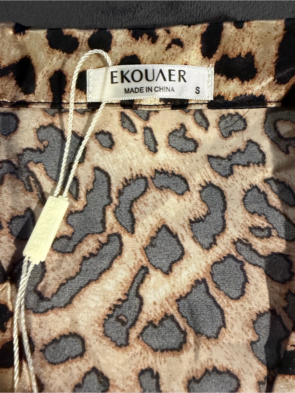 🐆EKOUAER Leopard Print Women Pajama Set - Tan & Black - Picture 5 of 11
